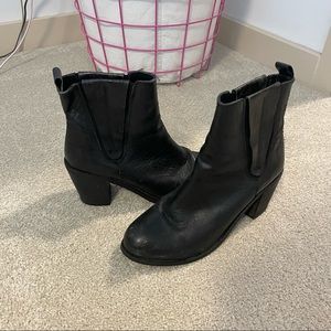 Free People Bryn Black Leather Boots